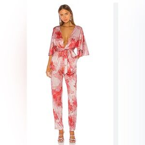 Michael Costello x REVOLVE Fallene Jumpsuit in Rose Floral Size XS NWOT